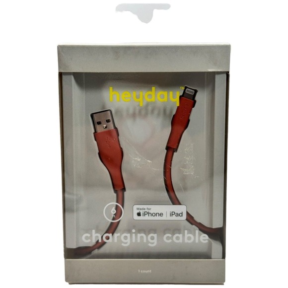 Heyday 6' LTNG to USB-A Round Charging Cable fits iPhone fits iPad - Rose Pink - Picture 2 of 6